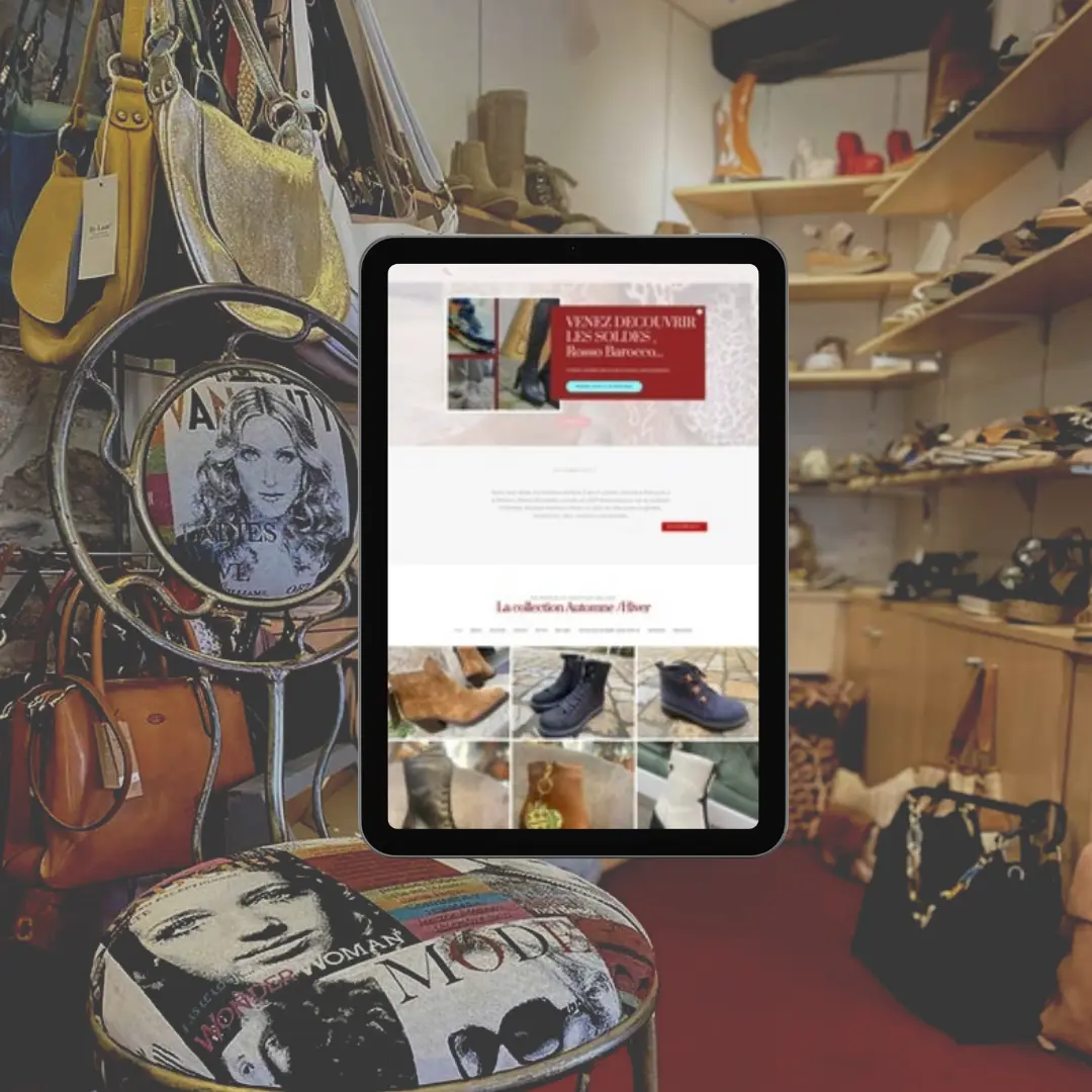stratégie digitale Rosso barocco, vente de chaussures à Quimper