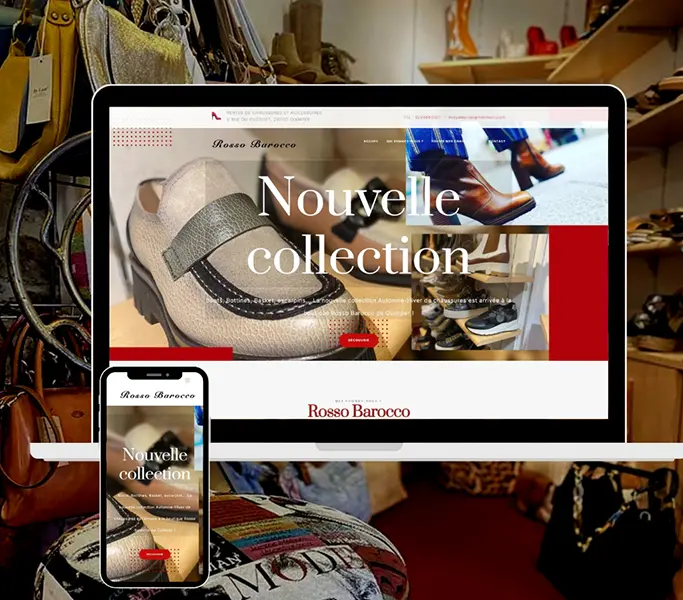 Site web pour magasin de ventes de chaussures italiennes et accessoires à Quimper