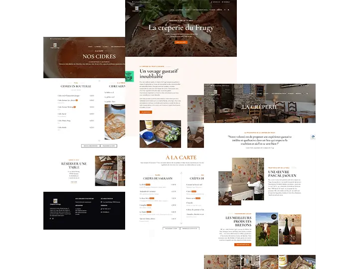 Conception d'un site internet esthétique, fonctionnel et performant pour refléter l’identité de la Crêperie du Frugy et attirer davantage de clients.