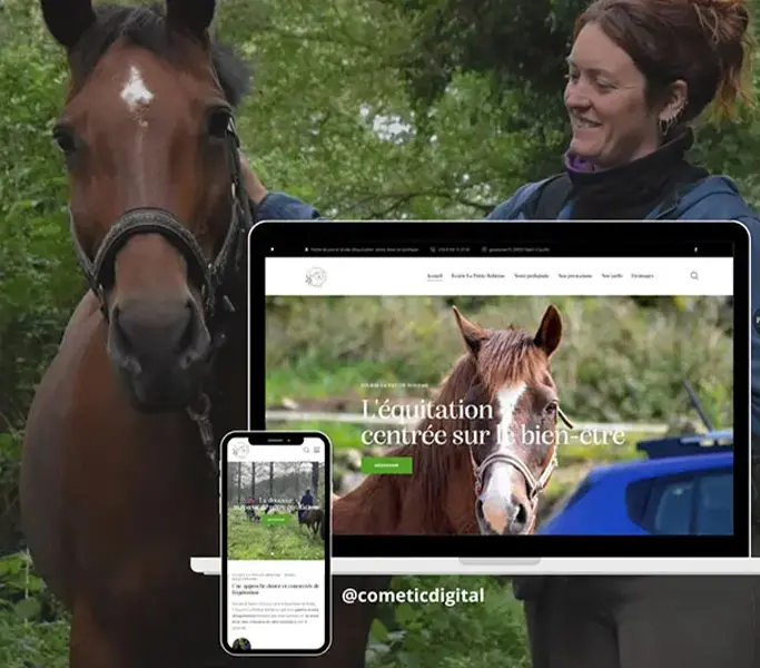 Réalisation du site Web d'une petite école d'équitation positive en Bretagne